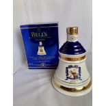 Boxed and sealed Bells Extra Special Old Scotch Whisky Decanter to commemorate the Golden Wedding
