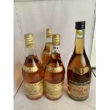 3 bottles of Napoleon Jules Clarion French Brandy and 1 bottle of Rubin Rock 98 Brandy