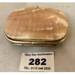 Mother of pearl and plated coin purse
