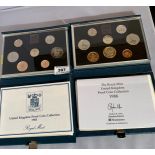 2 boxed Royal Mint UK Proof Coin Collection sets – 1985 and 1986