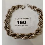 Twist silver bracelet, w: 1.69 ozt. Length 8”
