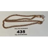 9k gold watch chain/bracelet, length 7" doubled, approx. w: 9.8 grams (clasp not gold)