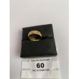 22k gold wedding band, w: 2.65 grams, size N/O
