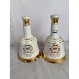 2 Sealed Bells Scotch Whisky decanters commemorating the Births of Prince William of Wales, 1982 and