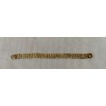 9k gold bracelet, w:11.5 grams length 7.5”