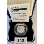 Boxed 2000 Millennium UK silver £5 coin