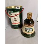 Boxed and sealed Bells Extra Special Old Scotch Whisky, Christmas Decanter 1989