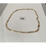 9k gold necklace, w: 12.49 grams, length 20”