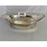 Small silver pierced dish, w: 2.18 ozt, 6.5” long