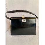 Ackery navy blue leather handbag