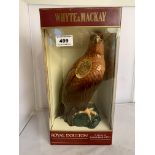 Boxed and sealed Whyte and Mackay Scotch Whisky in Royal Doulton Golden Eagle ceramic decanter