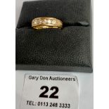 18k gold diamond ring, w: 3.2 grams, size L