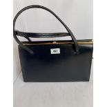 Ackery navy blue leather handbag