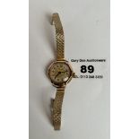 9k gold ladies watch with plated strap, not working
