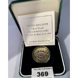 Boxed 1999 UK silver proof £2 coin – Rugby World Cup 1999