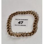 10k gold link bracelet, w: 13.45 grams, length 8”