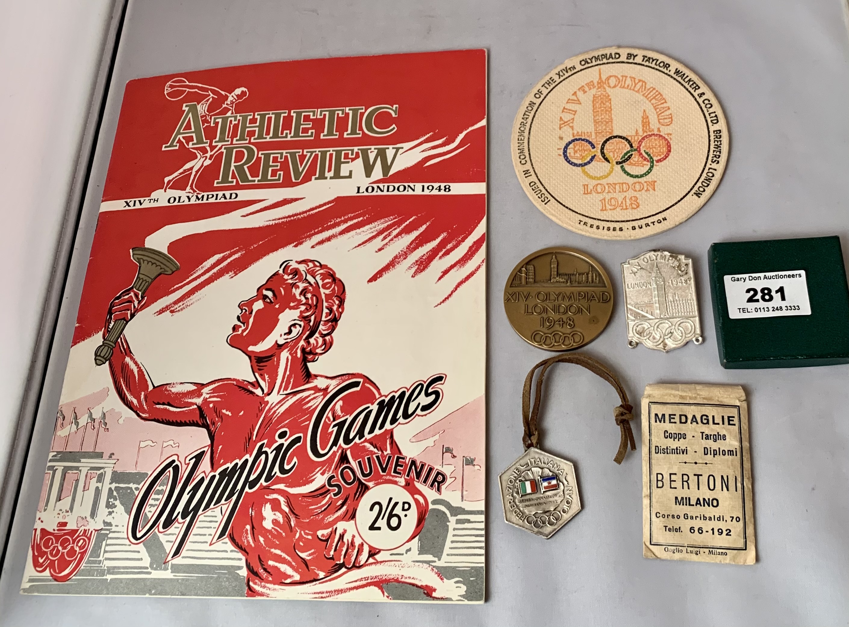 Olympics London 1948 memorabilia including Aquatics Directions for Officials and Competitors,Taylor,