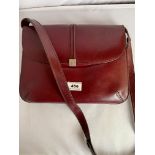 Salisburys burgundy leather shoulder strap handbag