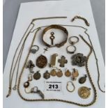 Assorted dress jewellery including chains, earrings, brooches etc