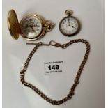 Reproduction plated George Dickel, Tennessee pocket watch, 1.75” diameter, working, plated watch