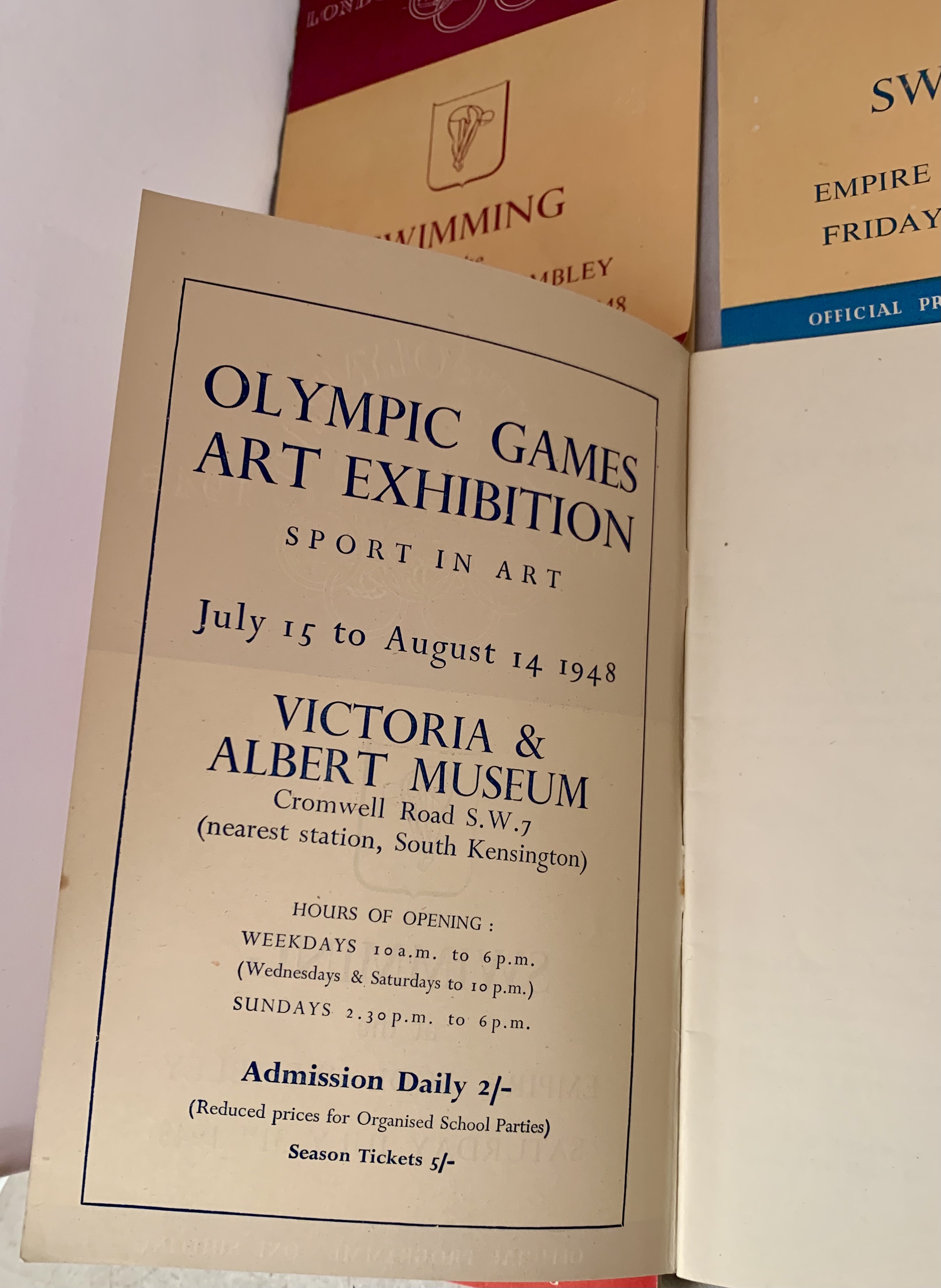 Olympics London 1948 memorabilia including Aquatics Directions for Officials and Competitors,Taylor, - Image 4 of 4