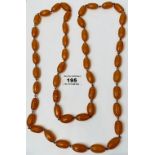 Baltic amber necklace, w: 91 grams, length 47”