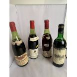 4 bottles of red wine – Monthelie 1974, Vin du Patron, Rully and Reserve Jean Villatte 1970