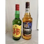 Bottle of Bells Help For Heroes Blended Scotch Whisky and a bottle of J & B Old Scotch Whisky