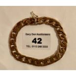 9k gold bracelet, w: 27.67 grams, length 7.5”