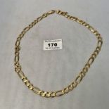 9k gold link necklace, w: 27.64 grams, length 20”