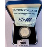 Boxed 1986 UK silver £2 coin – XIII Commonwealth Games