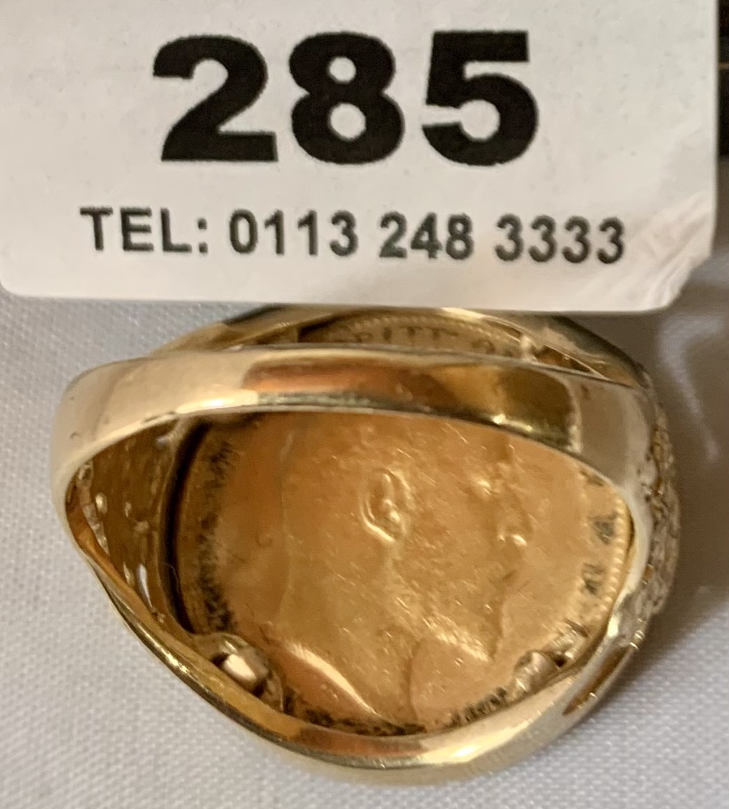 1910 Sovereign ring, total w. 14.2 grams, size Z+ - Image 2 of 2