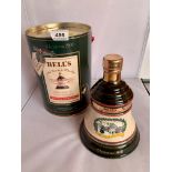 Boxed and sealed Bells Extra Special Old Scotch Whisky, Christmas decanter 1990