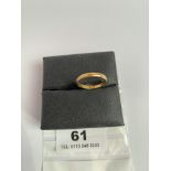 22k gold wedding band, w: 2.1 grams, size J