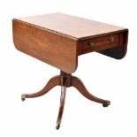 19th century mahogany drop leaf supper table, with a single frieze drawer and opposing dummy