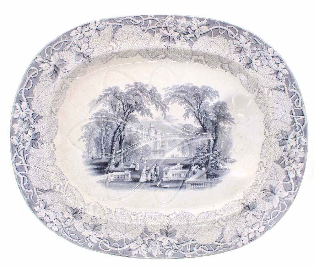 Francis & Morley & Co. 'Vista' transfer printed meat carving platter, 21" x 17"