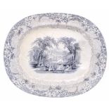 Francis & Morley & Co. 'Vista' transfer printed meat carving platter, 21" x 17"