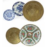 Cantonese style famille rose charger, Delfts Blauw, Holland, blue and white floral plate, Liberty