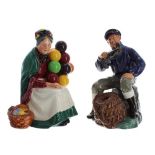 Two Royal Doulton figures - The Old Balloon Seller, H.N 1315, 7.5" high and The Lobster Man, H.N