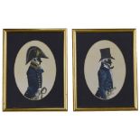 After John Mollo (1831-2017) - Pair of 19th Century Naval silhouette profiles, Physician and