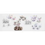 Miniature Hammersley & Co. porcelain tea set for one, a similar Hammersley part tea set, six further