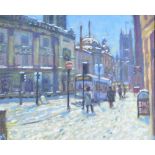 Paul Stephens (20th/21st century) - 'City of Bath, Snowy Day', signed with the artist's initials