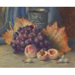 C*A* Holding (19th/20th century) - Still Life of grapes, peaches and nuts, inscribed on a later
