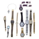 (ref.1990) Eleven assorted watches for spares / repair, including Rotary, Pulsar, Sekonda and Adidas
