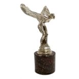 Rolls Royce Spirit of Ecstasy chrome car mascot designed by Charles Sykes, later mounted upon a