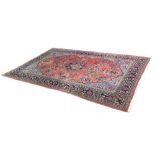 Hamadan rouge ground carpet, 90" x 140" approx