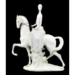Lladro - porcelain figure of a lady riding a horse sidesaddle, no. 4516, factory stamp and marked