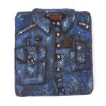 Attwood (20th Century) - Sculpted blue shirt, Urban Summarism Series, shirt no. 01 06-07, cement,