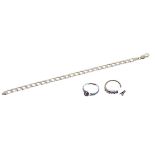 (ref. 10865) 9ct Bracelet and two rings (at fault) (10.3gm) (3)