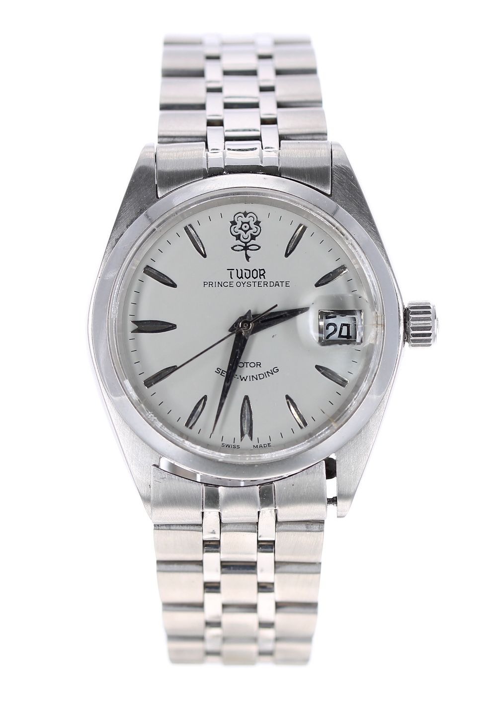 Tudor Prince Oysterdate 'Big Rose' Rotor Self-Winding stainless steel gentleman's bracelet watch,